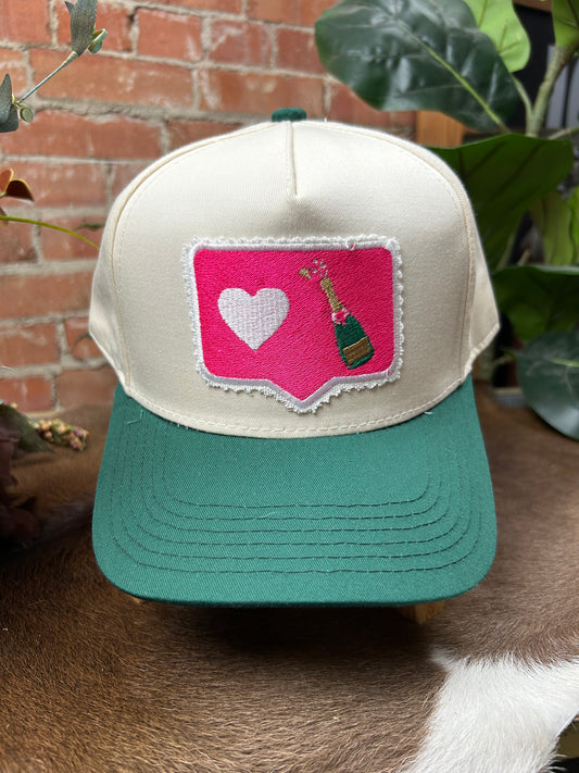 Heart Champagne Snapback Cap