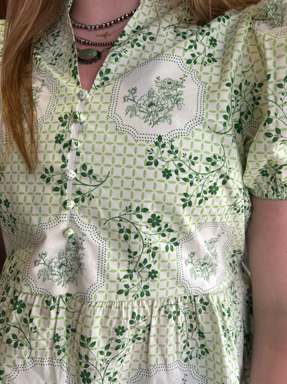Matcha Floral Top