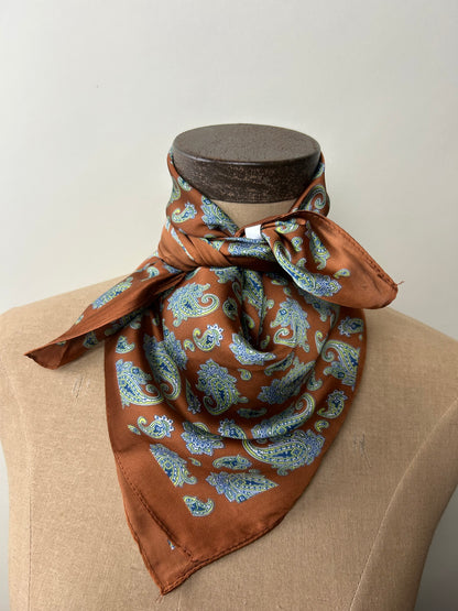 Camel & Blue Paisely Wild Rag