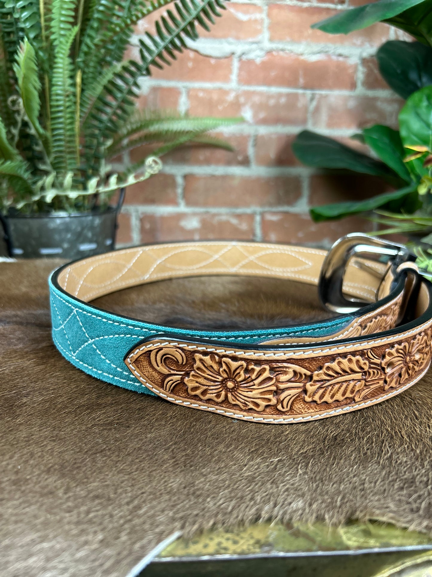 Turquoise Suede Belt