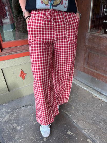 Red Gingham Pants