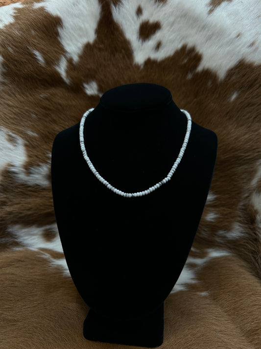 White Buffalo Beaded Necklce