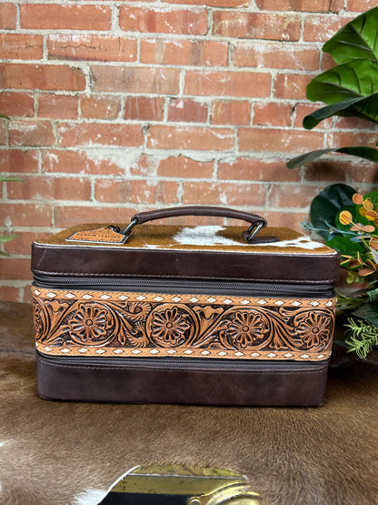 2 Layer Cowhide & Tooled Jewelry Box