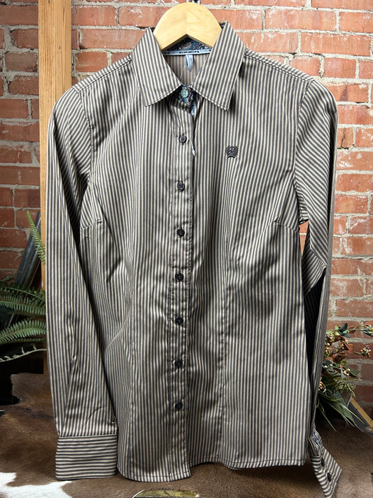 Latte Stripe Button Down