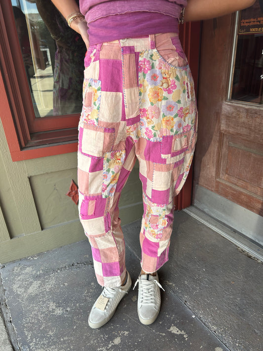 Peony Patchwork Pants