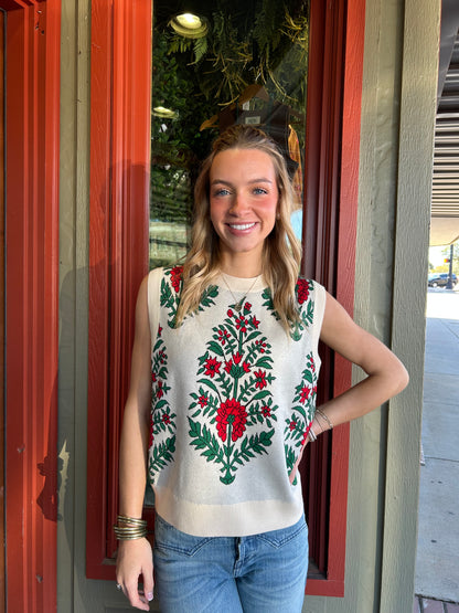 Vintage Knit Sweater - Cream