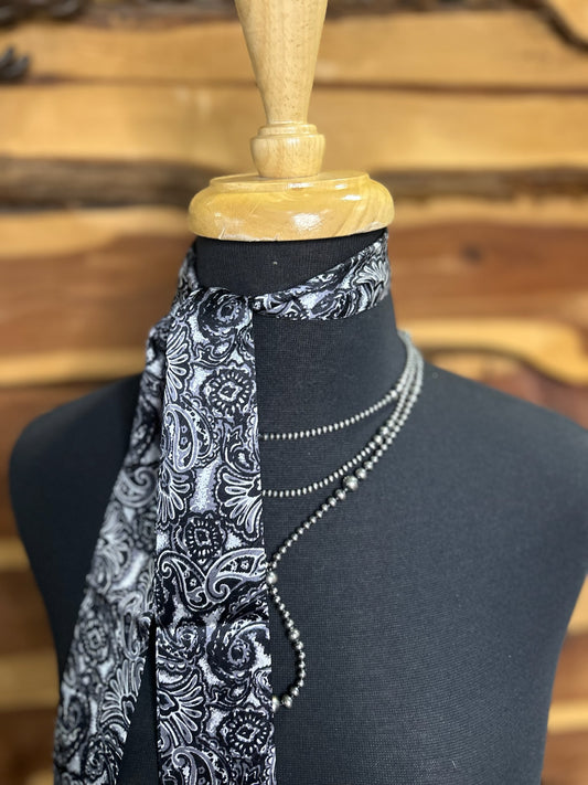 Silver Smoke Paisley Twilly