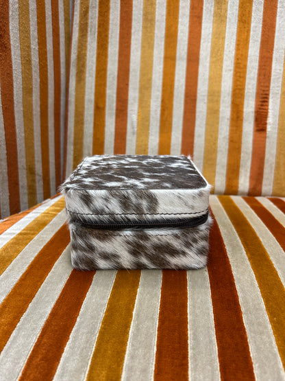 Square Cowhide Jewelry Box