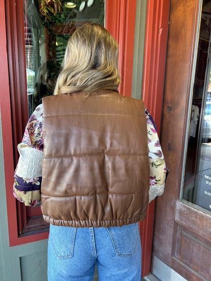 Swirls Faux Leather Vest