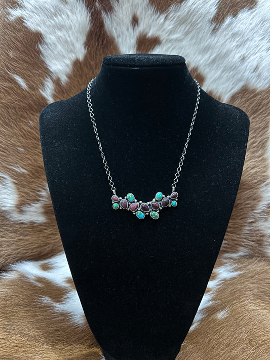 Purple Spiney & Sonoran Gold Bar Necklace