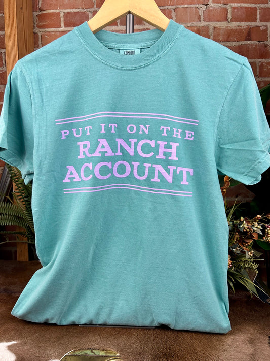 Ranch Account Tee - Seafoam & Purple