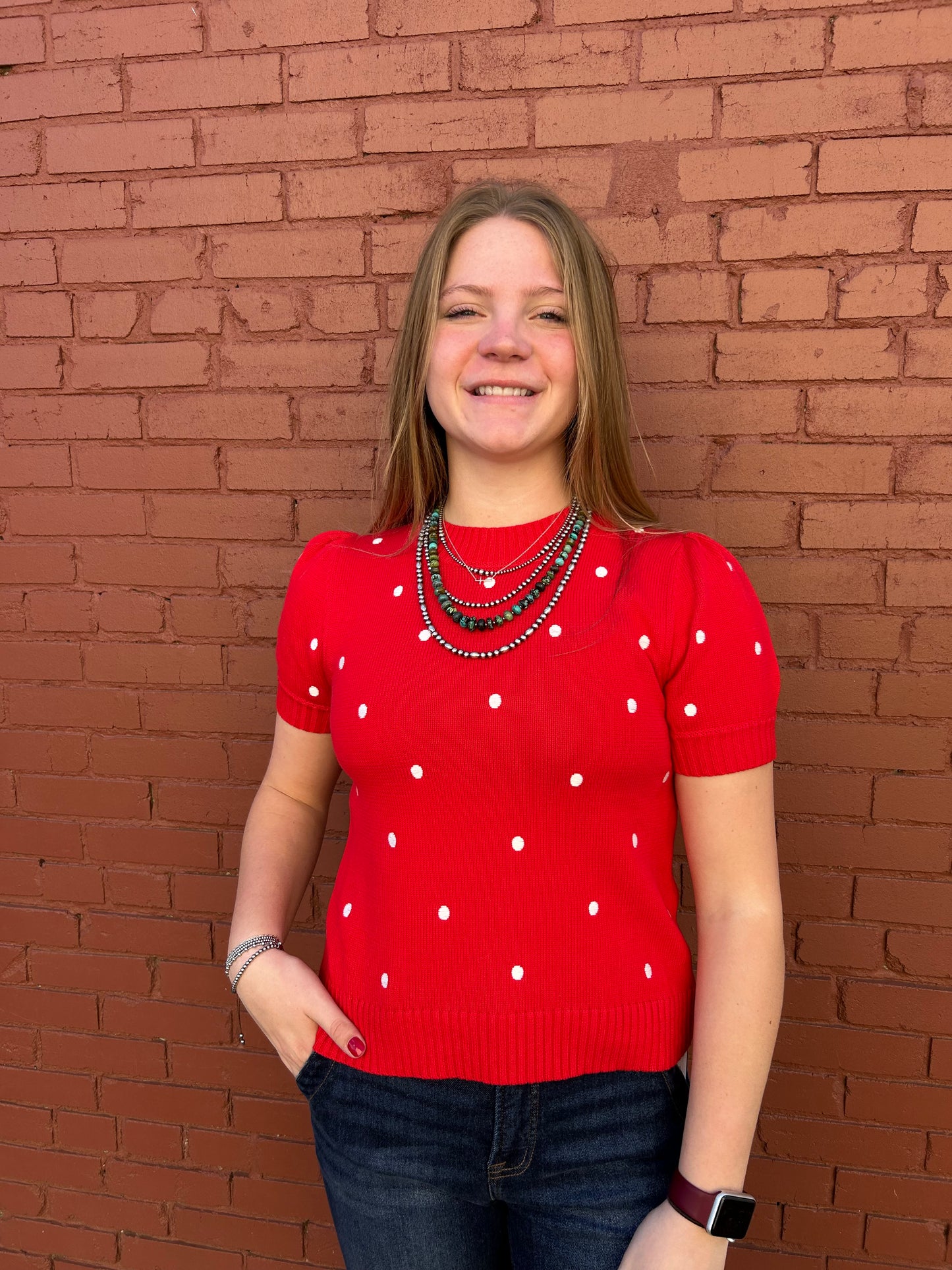 Polka Dot Sweater Top