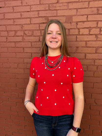 Polka Dot Sweater Top