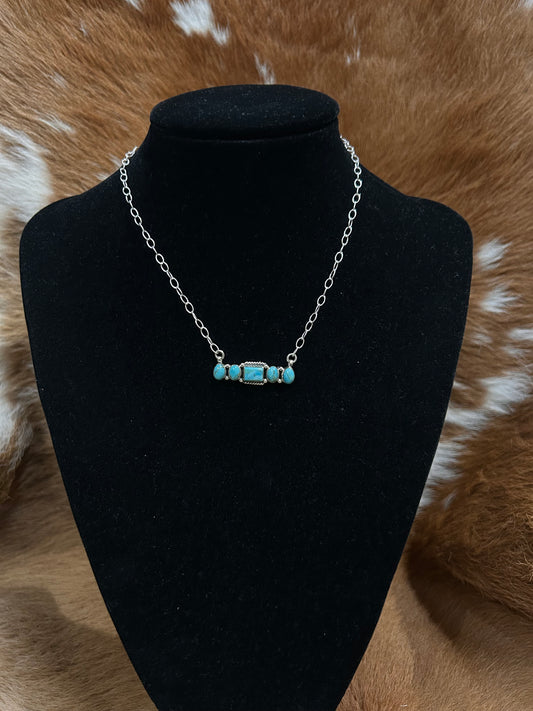 Kingman 5 Stone Bar Necklace