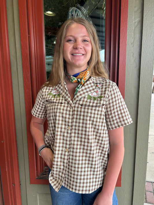 Western Gingham Blouse