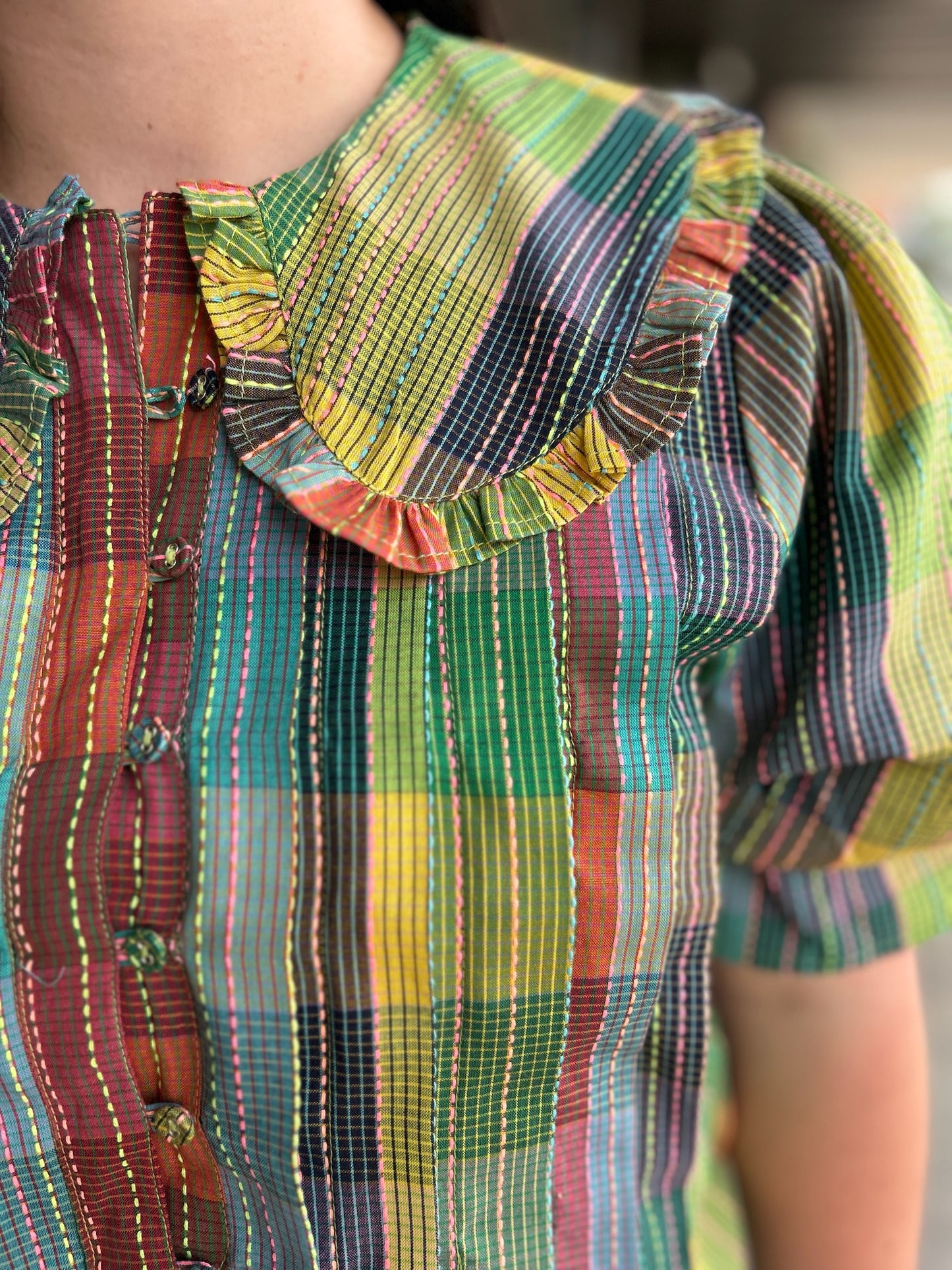 Blocks Of Plaid Top