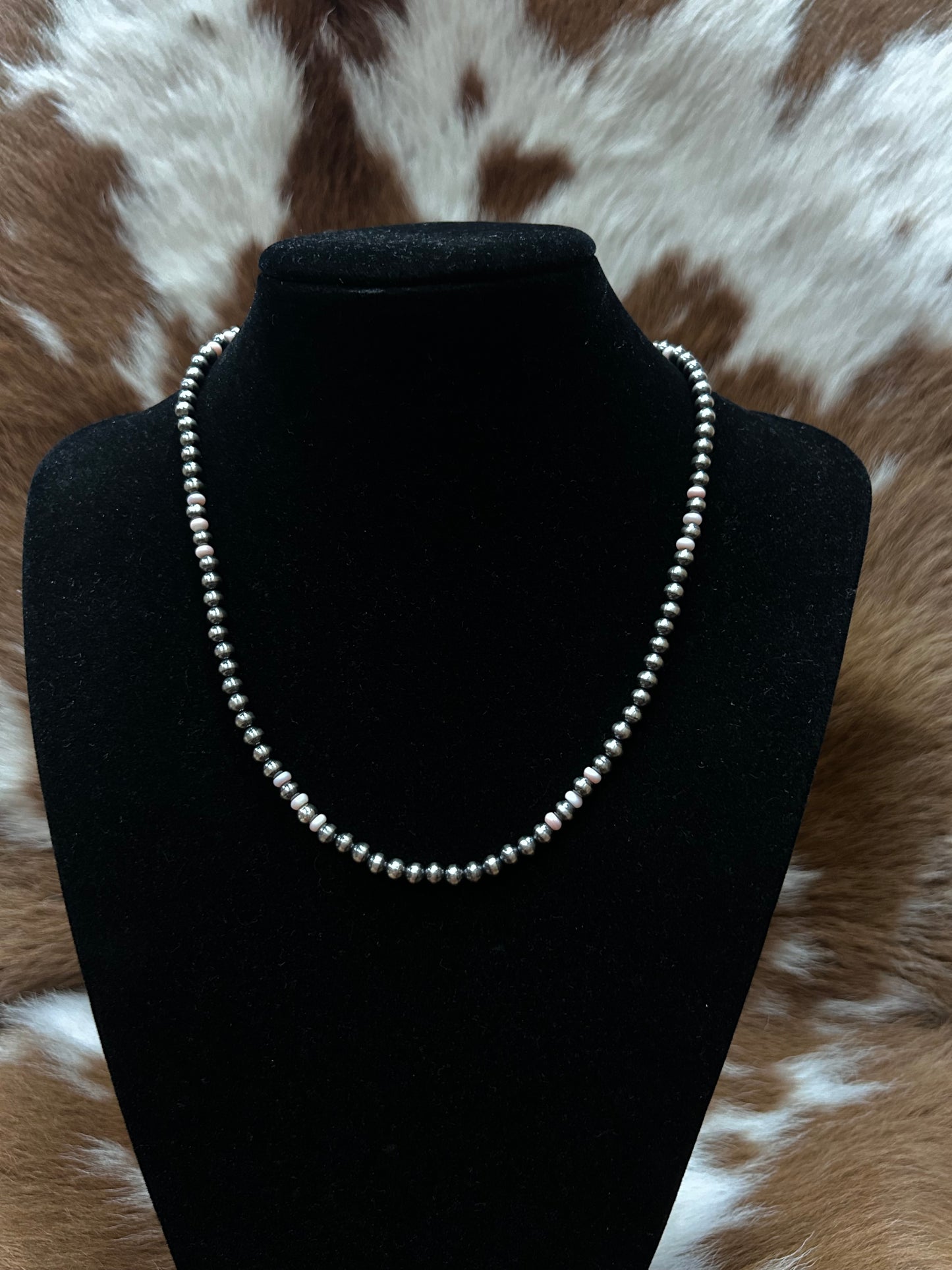 5mm Pink Conch Navajo Necklace