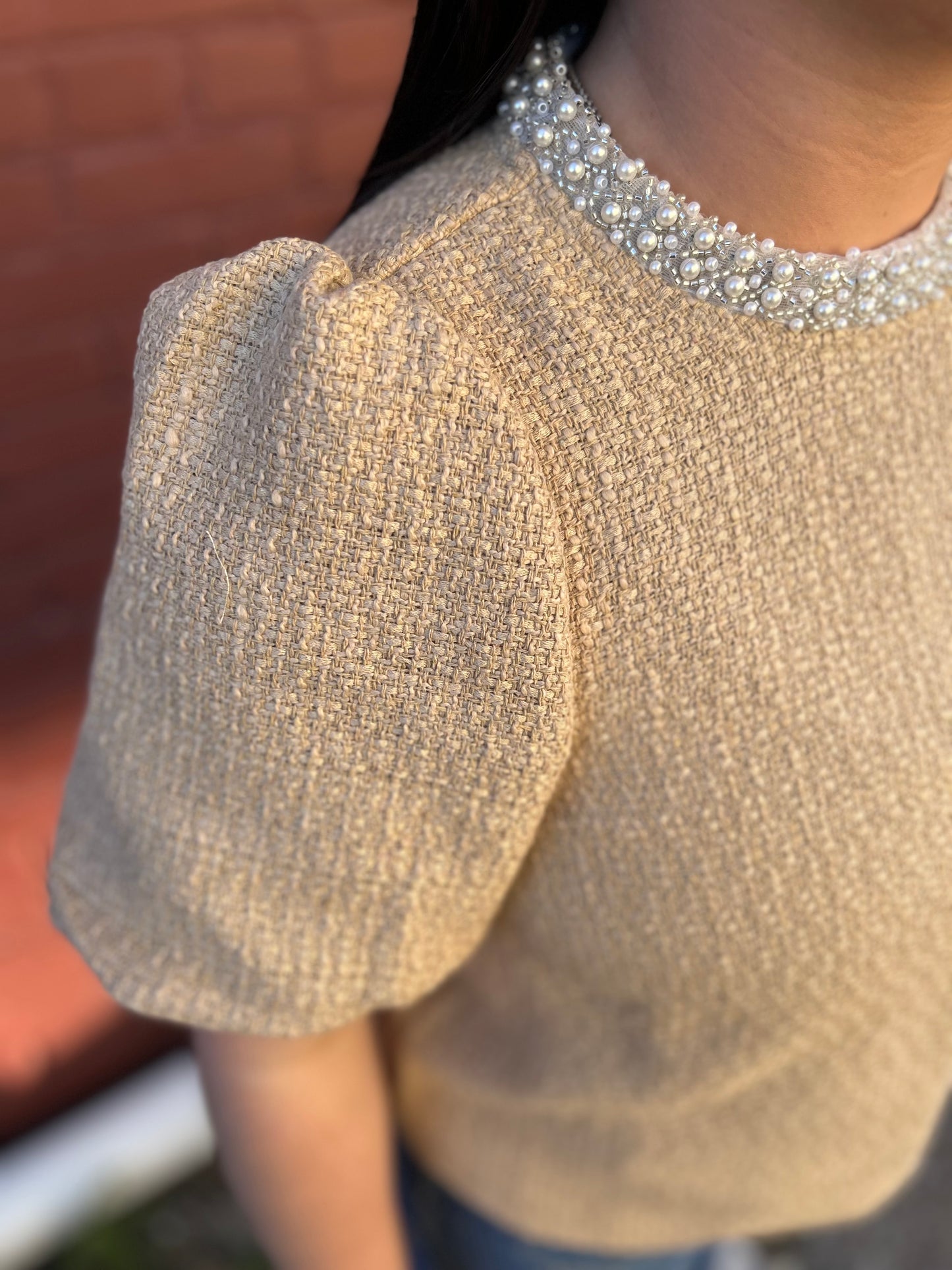 Beaded Neck Top