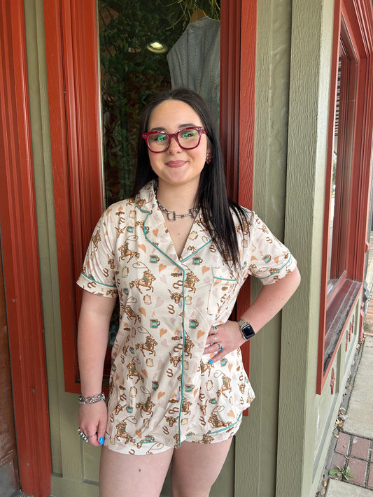 Coffee Cowgirl Pajamas