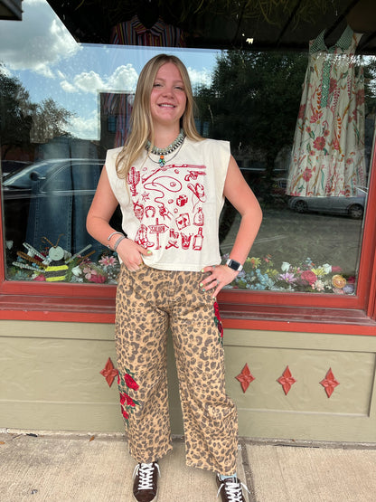 West Coast Rose Barrel Jean