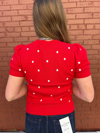 Polka Dot Sweater Top