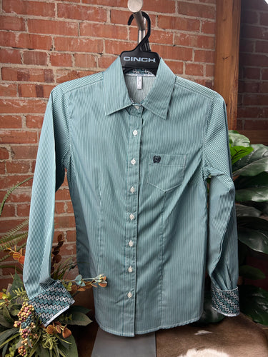 Evergreen Stripe Button Down