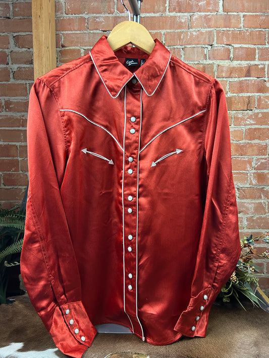 Satin Shirt - Rust