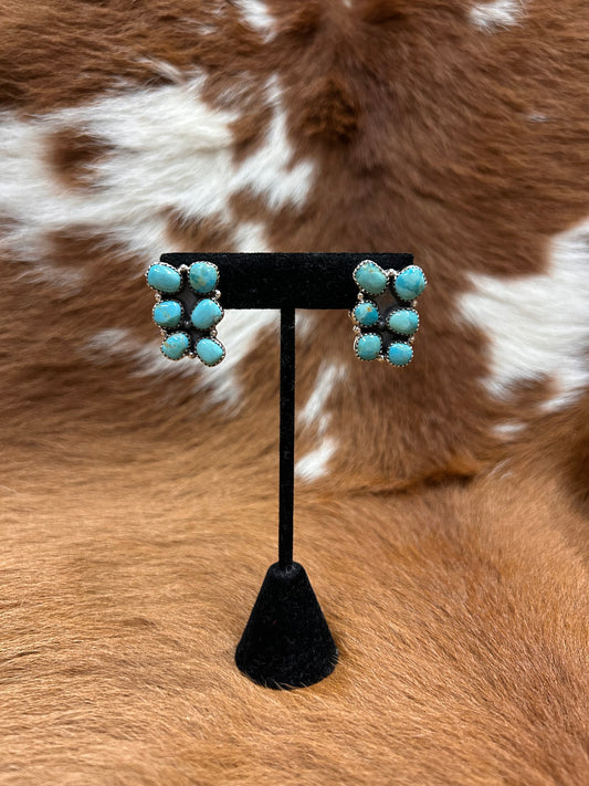 6 Stone Rectangle Stud