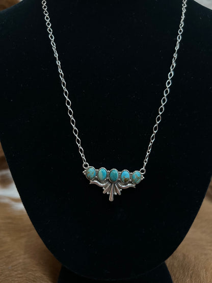 5 Stone Boot Stitch Neckalce