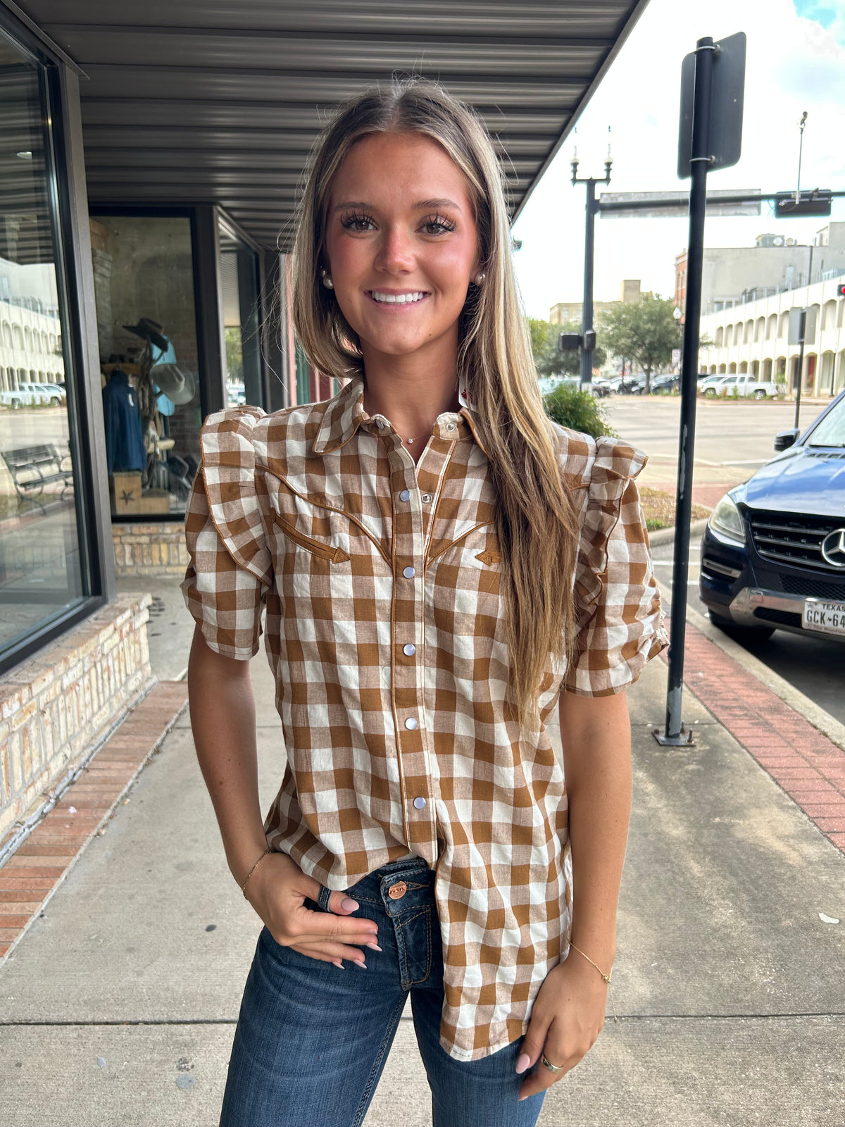 Nueces Shirt - Brown Gingham