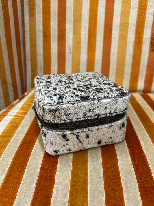 Square Cowhide Jewelry Box
