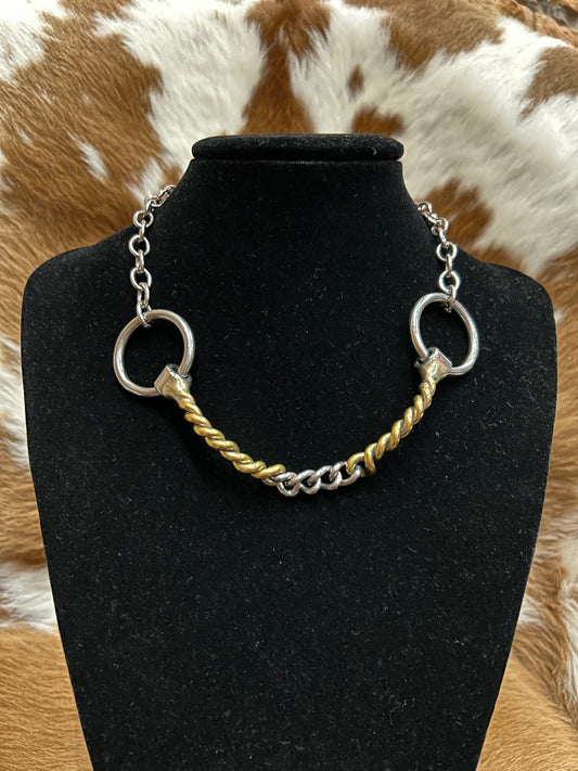 Double Mixed Snaffle Necklace