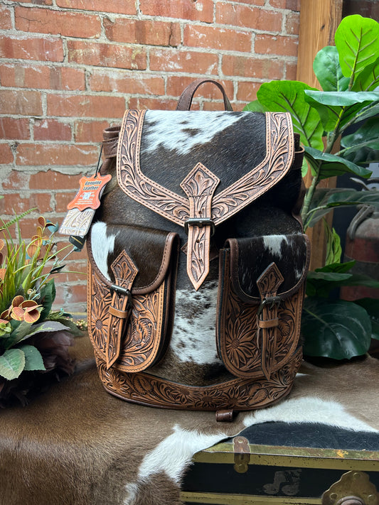 Tooled Cowhide Backpack