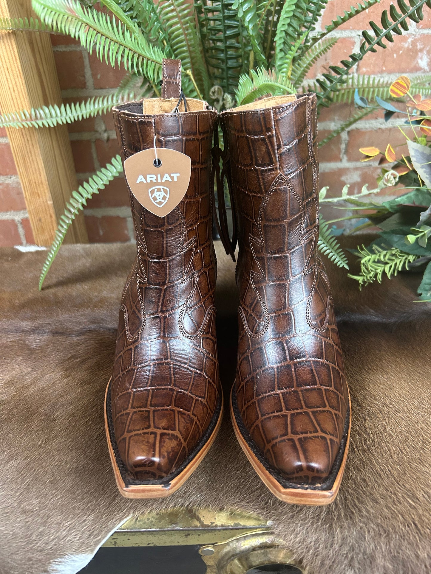 Jade Luxe Espresso Croc Bootie