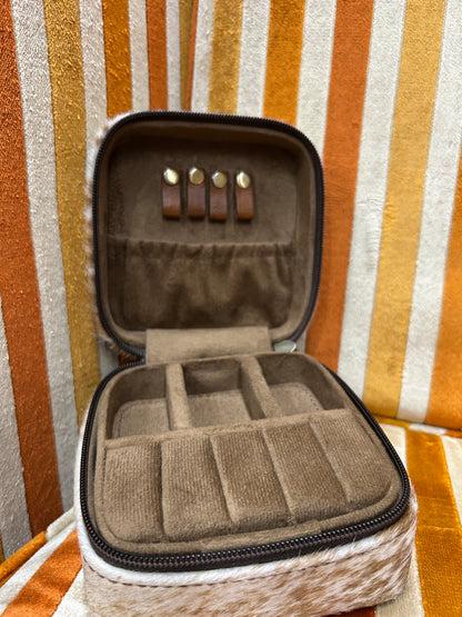 Square Cowhide Jewelry Box