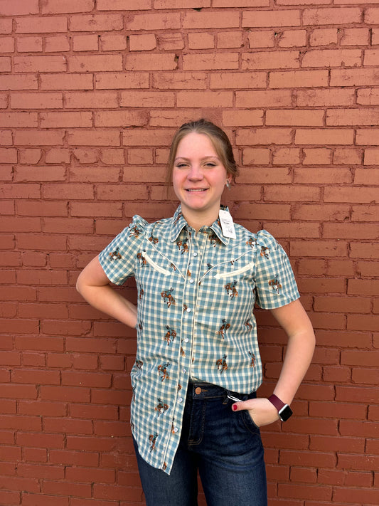 Pecos Shirt - Gingham Horse