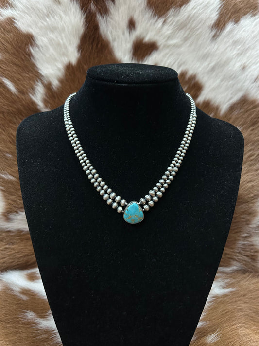 2 Strand Kingman Navajo Necklace