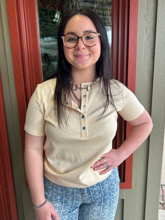 Eddi Snap Tee - Ivory