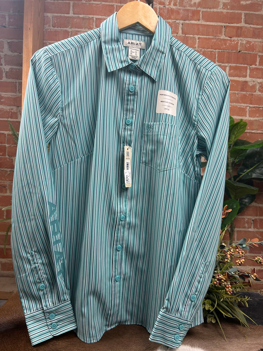 Kirby Shirt - Aqua Stripe