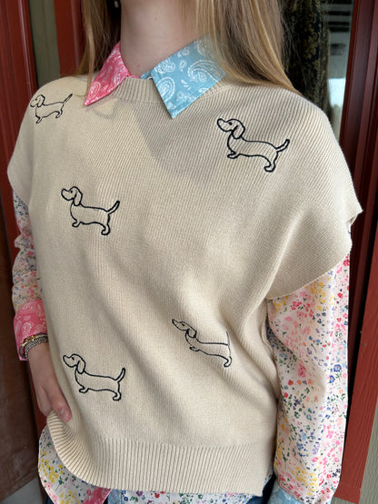 Doggie Sweater Top - Taupe