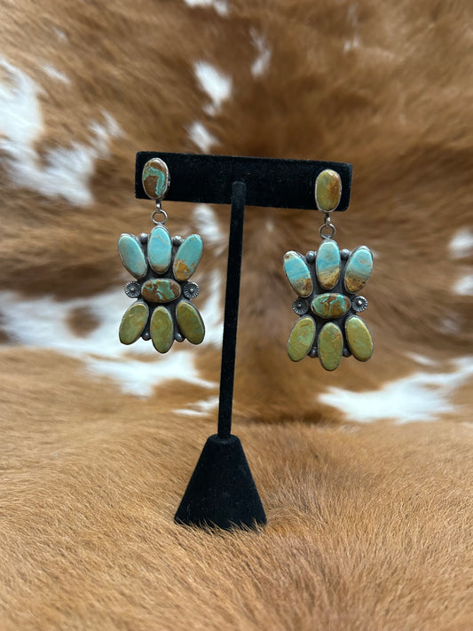 Green Turq Cluster Dangles
