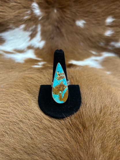 Large Teardrop Adjustable Ring