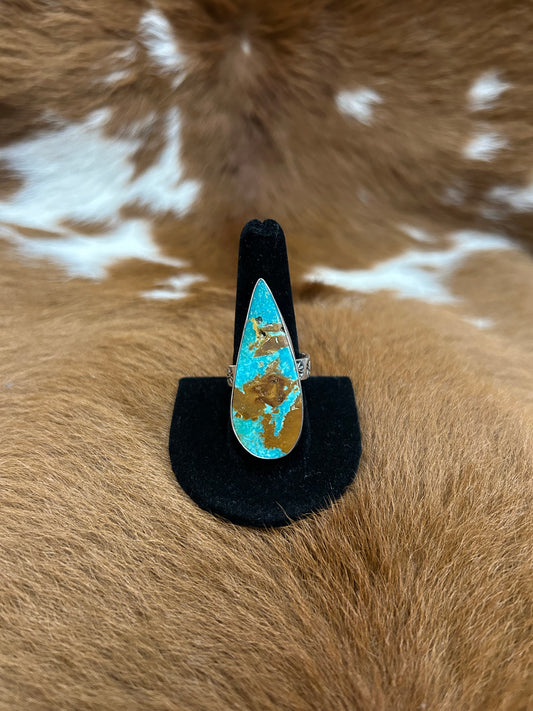 Large Teardrop Adjustable Ring