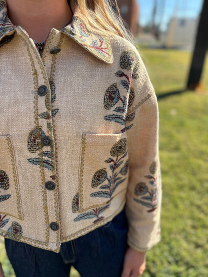 Lurex Block Print Jacket