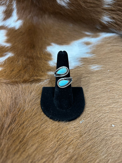 Large Adjustable Teardrop Wrap Ring