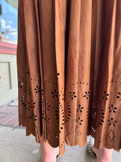 Suede Laser Cut Skirt