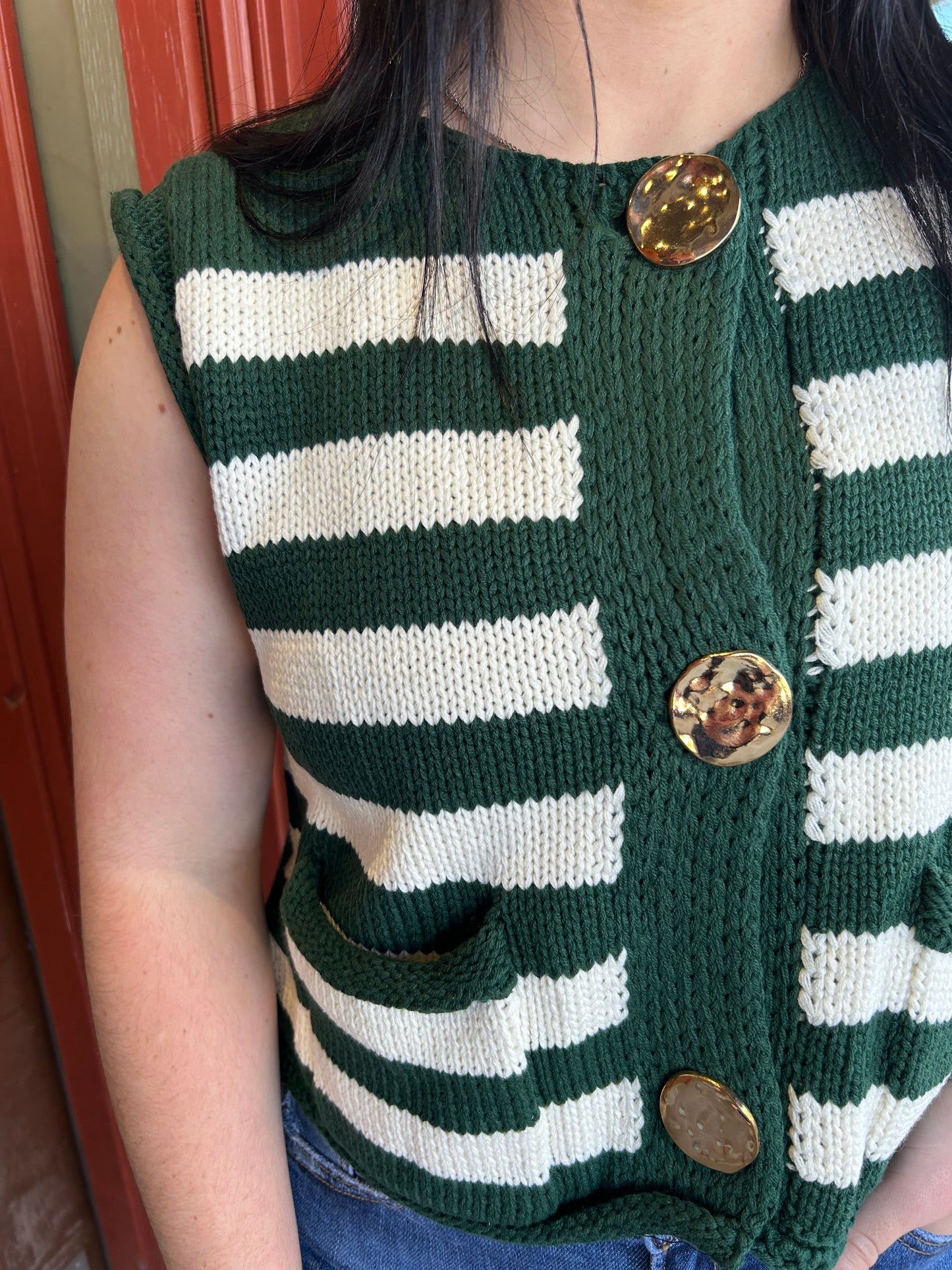 Buttoned Up Vest - Green