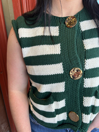 Buttoned Up Vest - Green