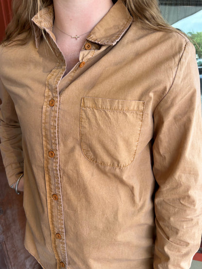 Camel Button Down