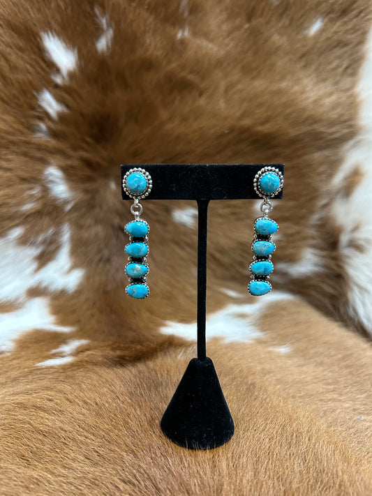 5 Stone Drop Earrings